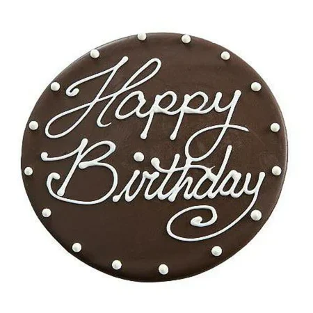 Chocolate cake with Happy Birthday icing