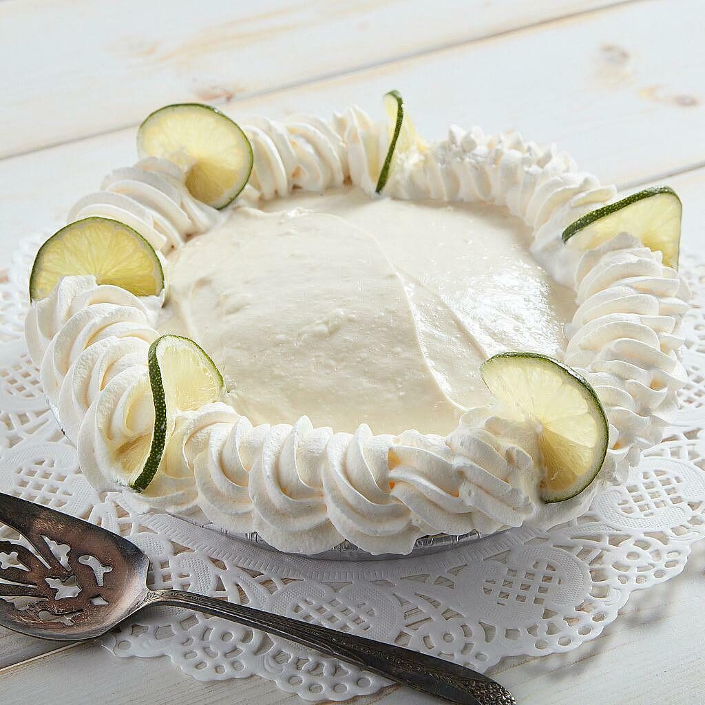 Key lime pie with whipped cream